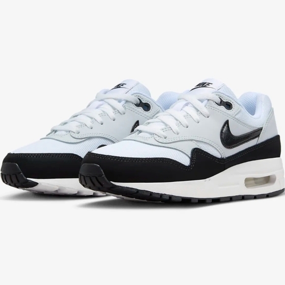 Nike Air Max 1 Premium/ Woman Size 8/ 6.5Y/White/Black/Platinum New In Box - Picture 1 of 8